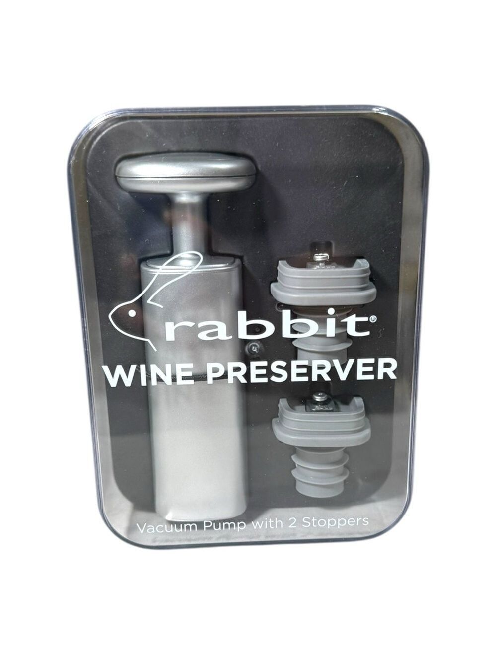 Rabbit Wine Preserver Set Silver